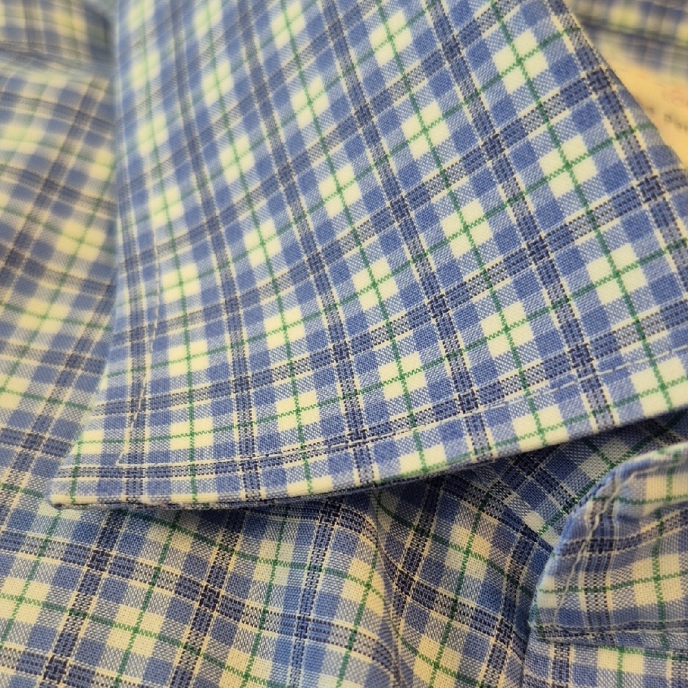 Lorenzo Uomo Long Sleeve Trim Fit Blue Button Down Mens Shirt. Size 34-35. NWOT - Picture 9 of 16